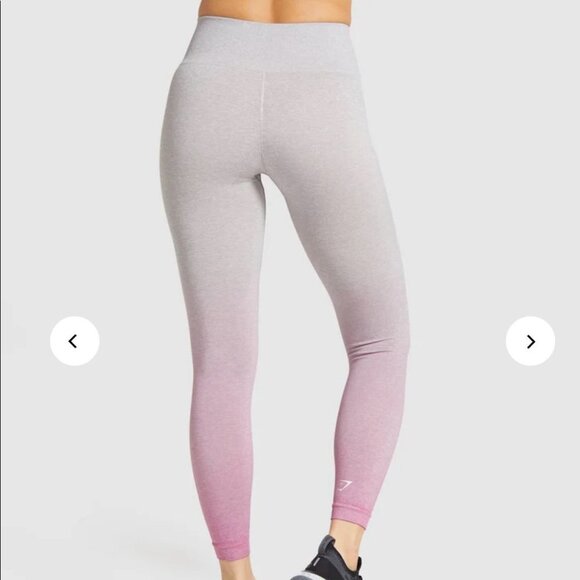 NWT GYMSHARK ADAPT  OMBRE SEAMLESS LEGGINGS in PINK/GREY MARL size small - Picture 14 of 16